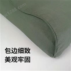 恒万服饰 宿舍学生用定型枕 绿色棉枕头 军训内务护颈枕